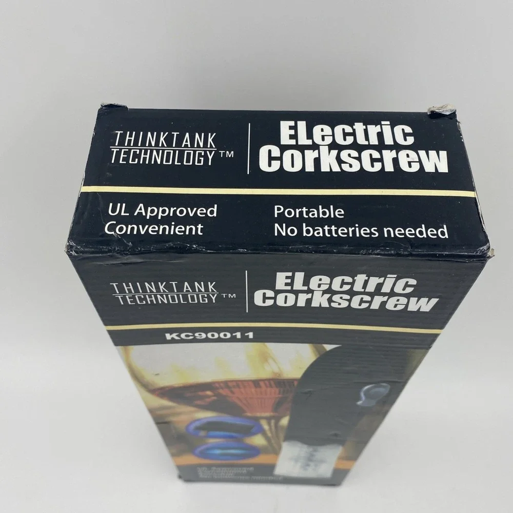 ThinkTank Technology Electric Corkscrew Black KC90011 Rechargeable Bar Kitchen